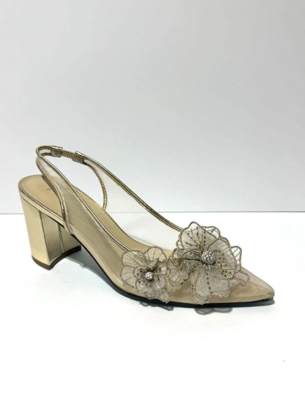 Betsey Johnson Womens Avi Heels Gold Size 7 M